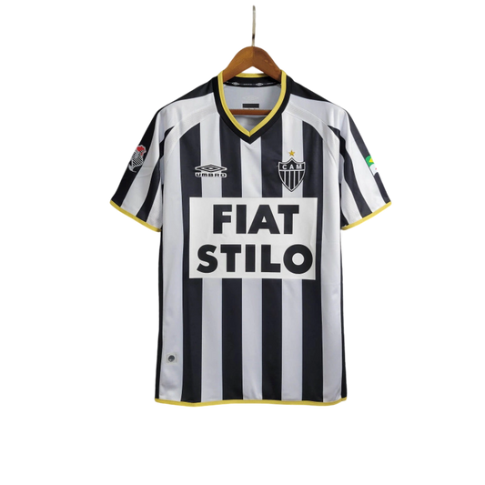 Camisa Atlético Mineiro Home Retrô 2003 Preta e Branca - Umbro