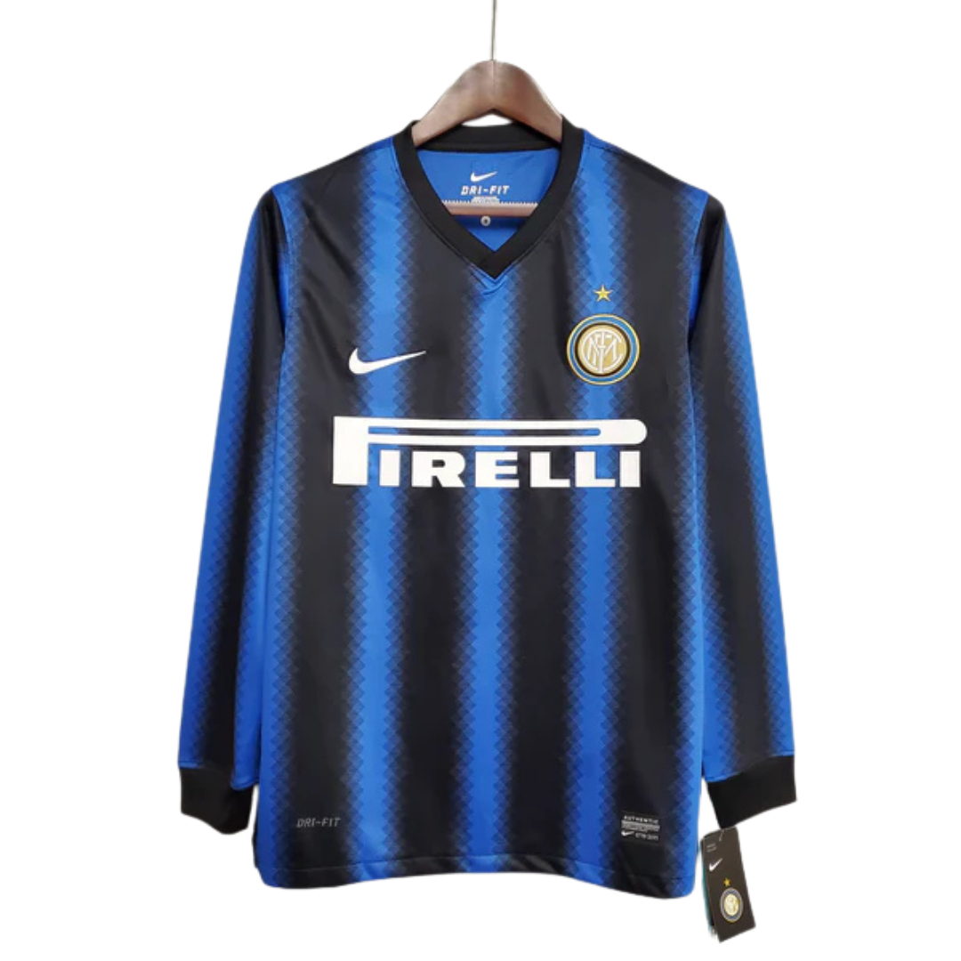 Camisa Manga Longa Inter de Milão I 10/11 Nike - Azul e Preto