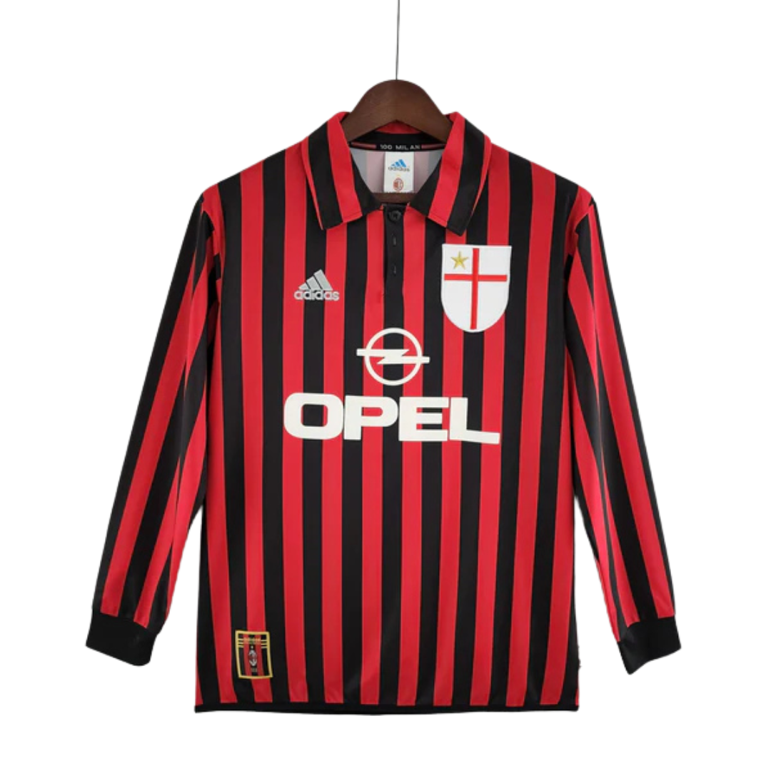 Camisa Manga Longa Milan 1999/2000 Adidas - Preto e Vermelho
