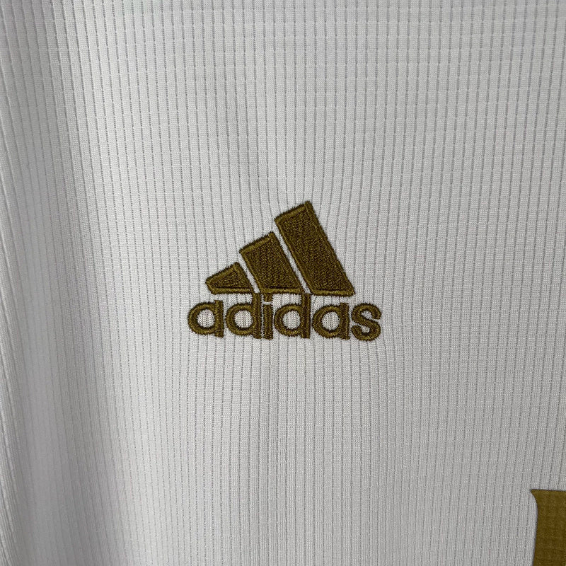 Camisa Real Madrid I Home 2019/20 Adidas Retrô Manga Longa Masculina - Branco