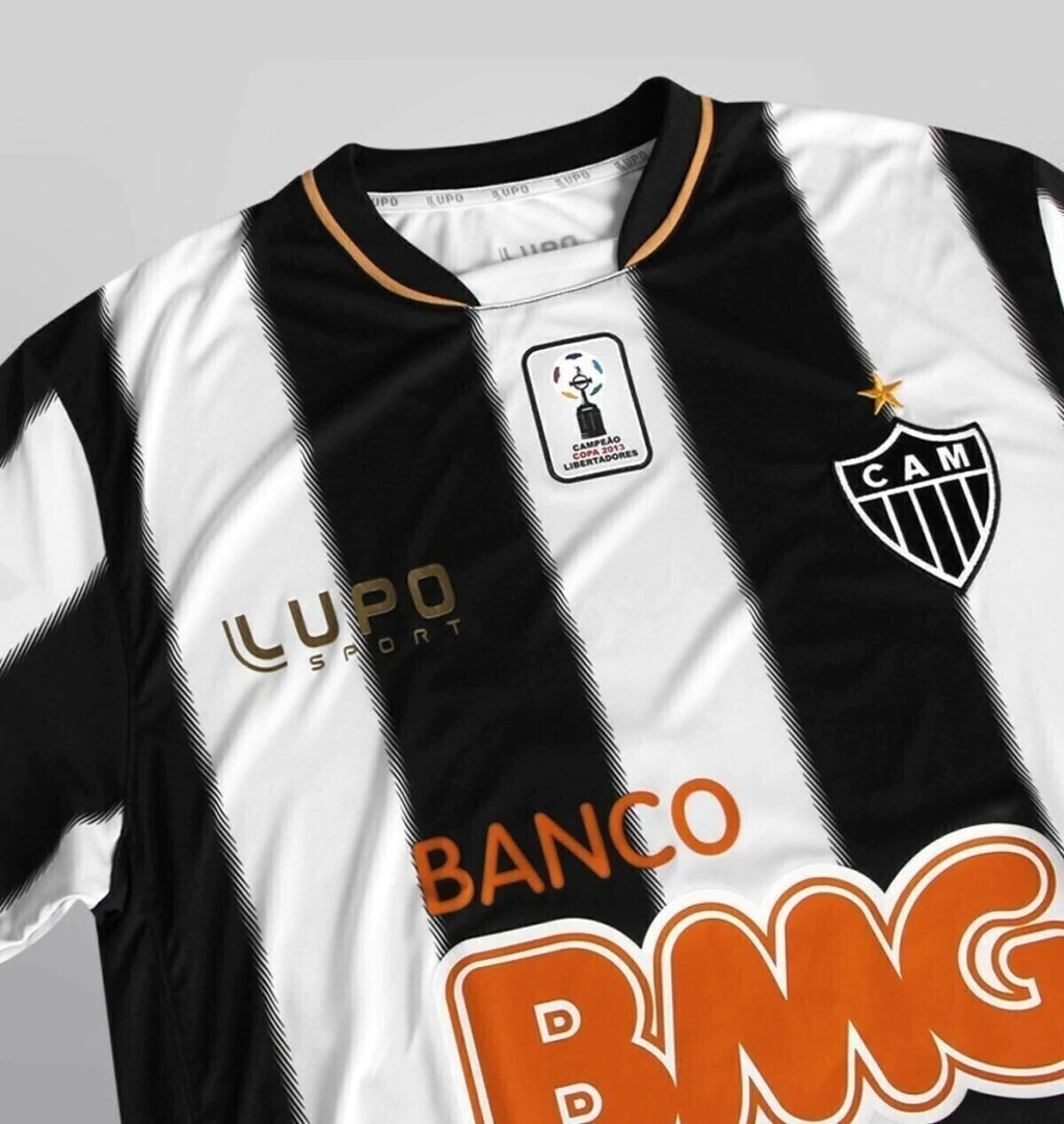 Camisa Atlético Mineiro Home Retrô 2013 Patch da Libertadores - Preta e Branca - Lupo