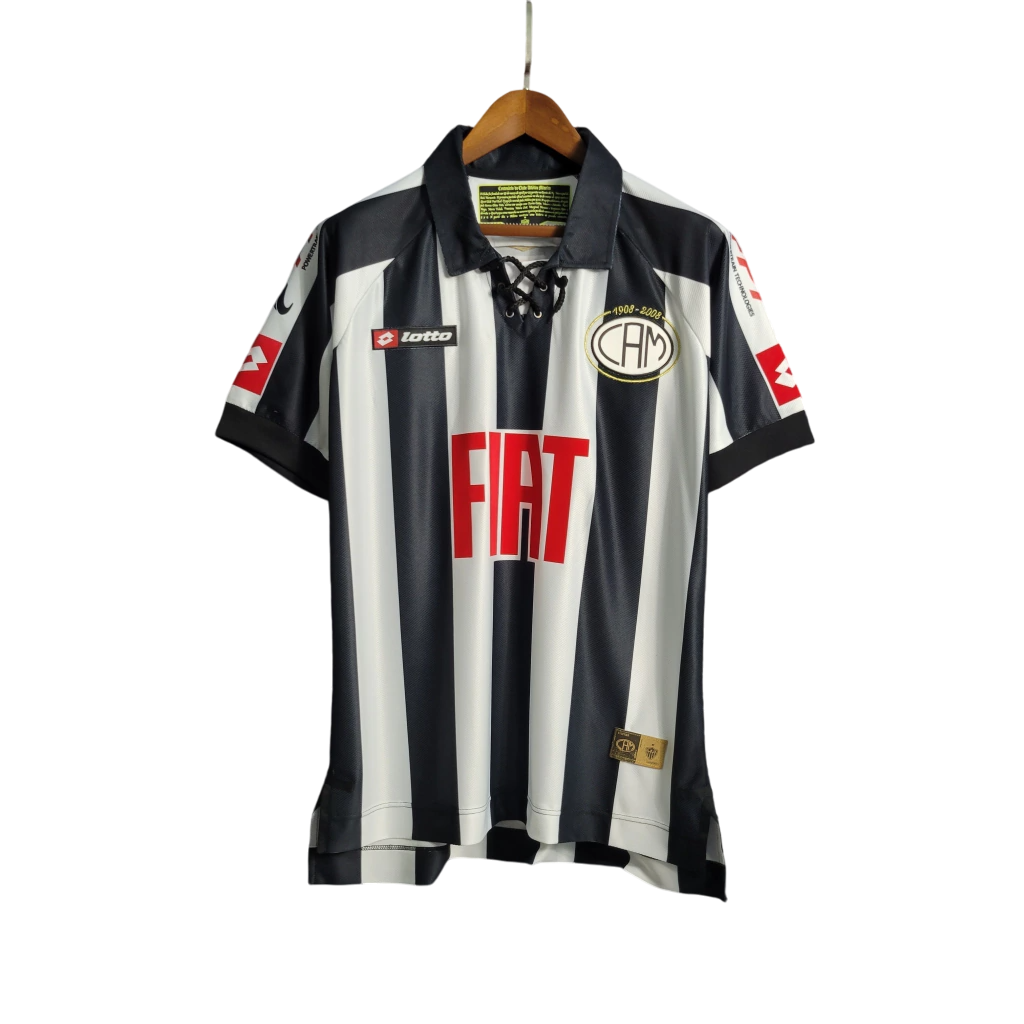 Camisa Atlético Mineiro Retrô 2008 Branco e Preto - Lotto